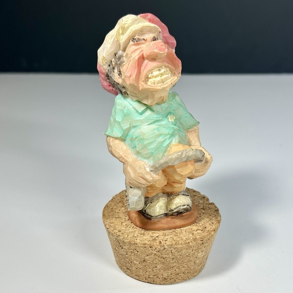 Spit N Whittle Four Putt Frank Decanter Jar Stopper Chris Hammack Golf Theme 90s
